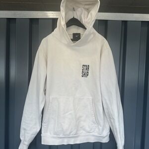 Official SpaceX Starship Schematics Hoodie Size Large Cream Pullover Sweatshirt